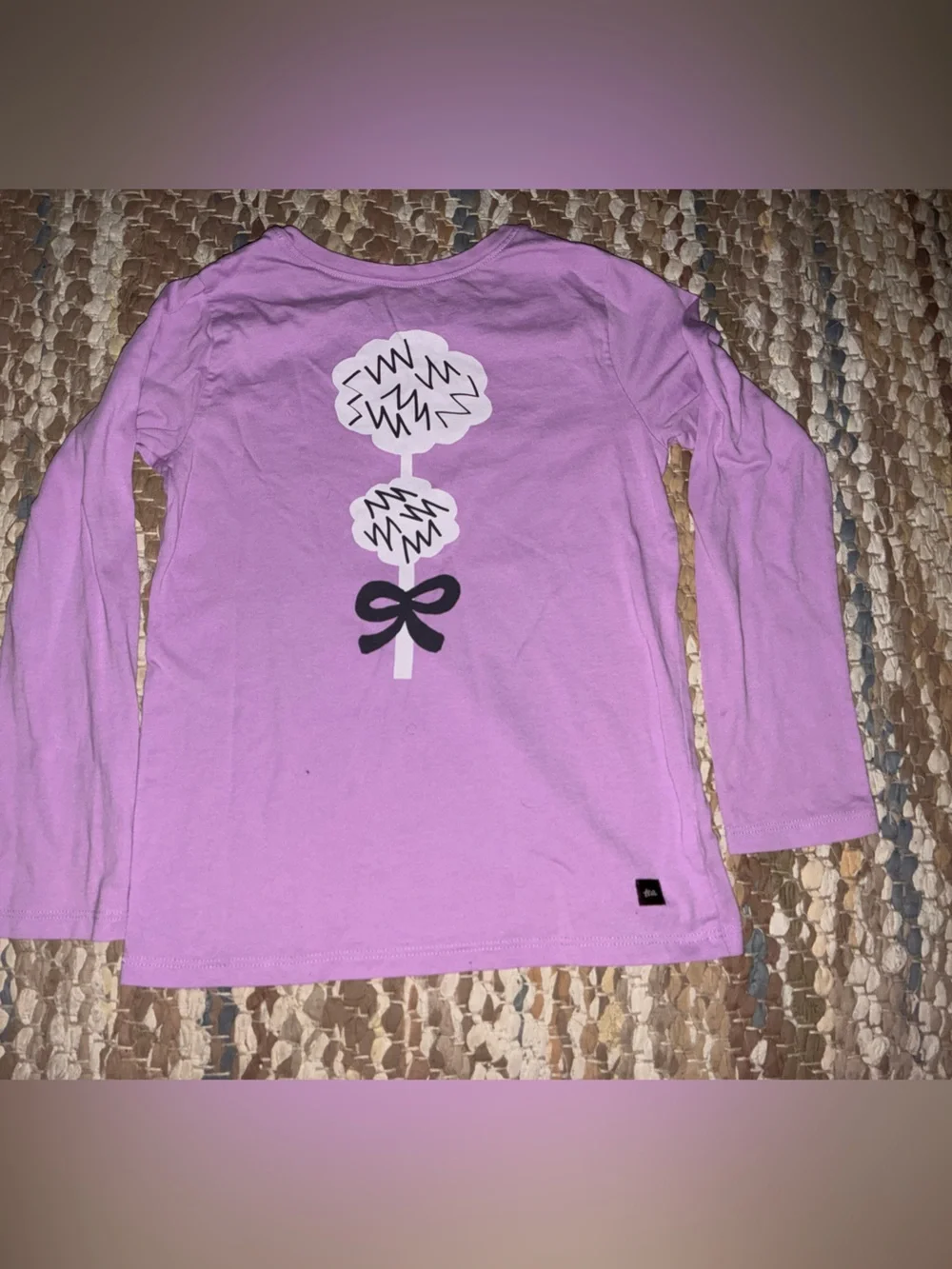 Tea Collection Lavender Long-Sleeve Tee with White Poodle Graphic